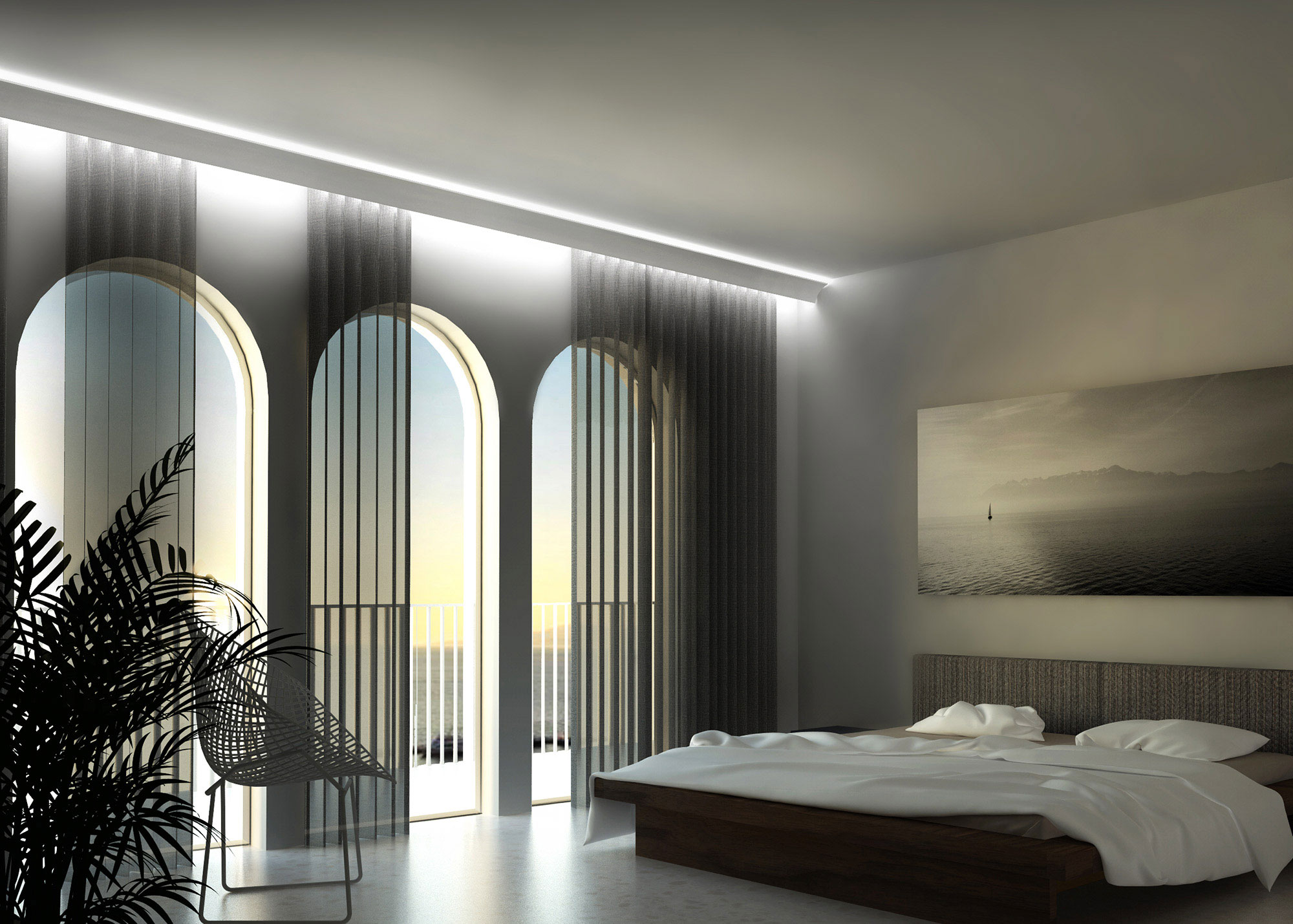 EL802 cornice per led tenda e soffitto EL802 cornice per led tenda e soffitto