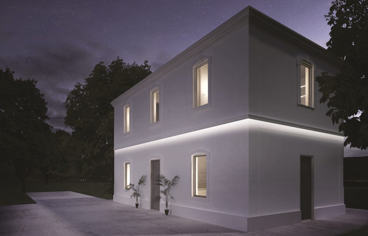 Marcapiani con illuminazione LED per facciata