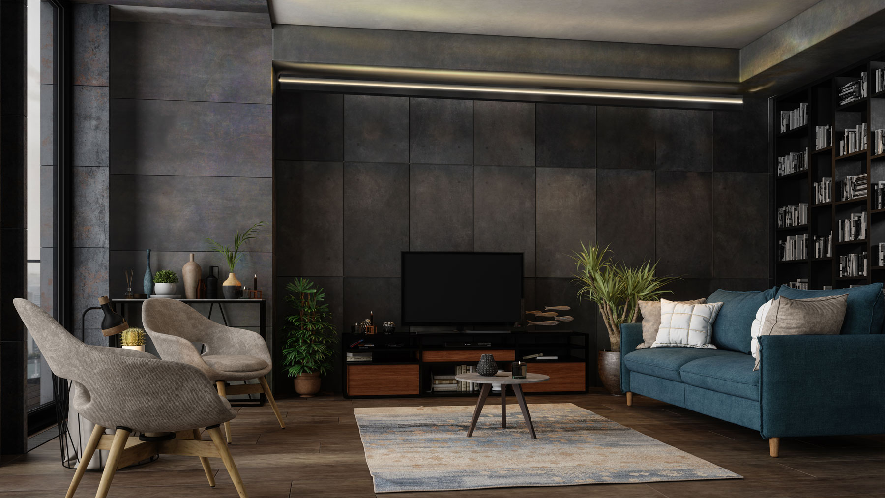 cornice squadrata larga per luce diffusa led
