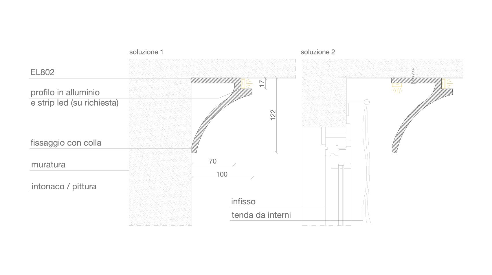 el802 cornice led tenda soffitto el802 cornice led tenda soffitto